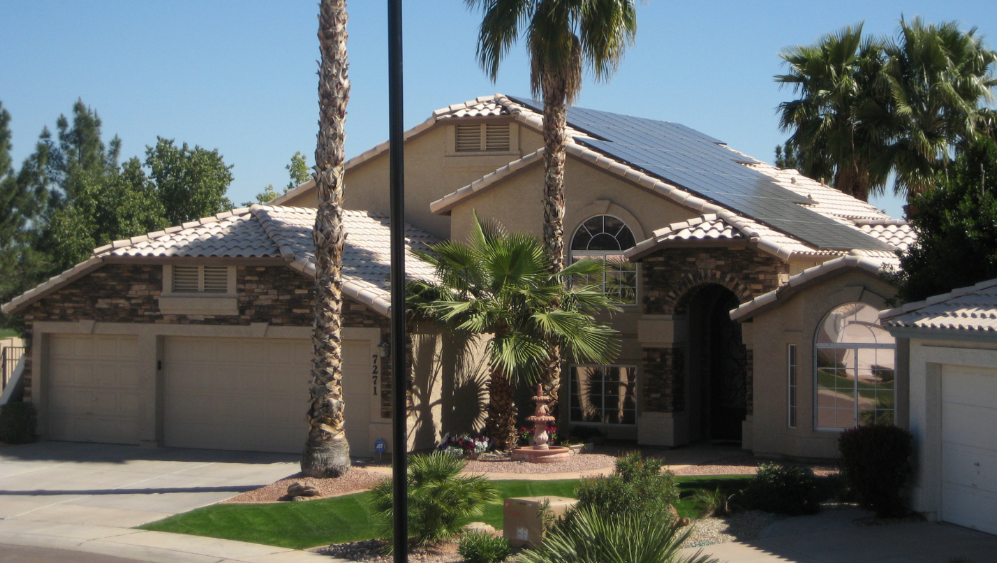 Why Arcadia Homeowners Should Plan Solar Installation Around Roof Character and Curb Appeal Arcadia home with rooftop solar showing roof character, landscaping, and curb appeal considerations.