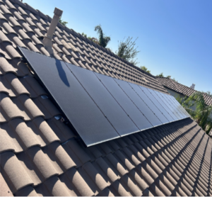 Solar panels mounted on a tile roof in Phoenix as part of monsoon-readiness planning