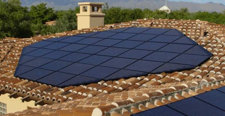 Integrated solar panels on a tile roof in Phoenix, highlighting the long-term ROI of solar energy systems